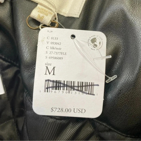 NWT Free People Ronny Kobo Camile Jacket Black Oversized Bomber Faux Leather - Picture 4 of 17